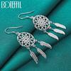 Серьги-подвески в виде листьев в этническом стиле Серебряные модные украшения