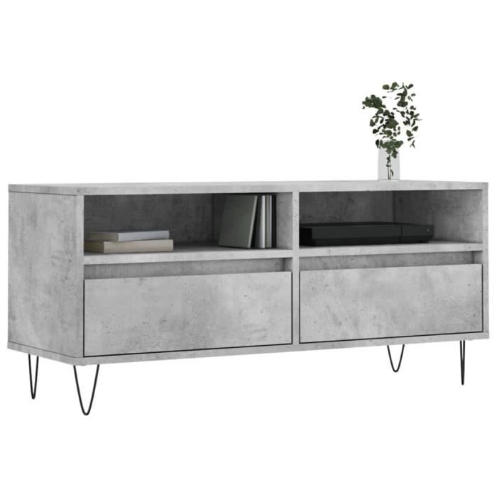 VidaXL TV Stand Concrete Grey 100x34.5x44.5 Cm Engineered Wood 831240