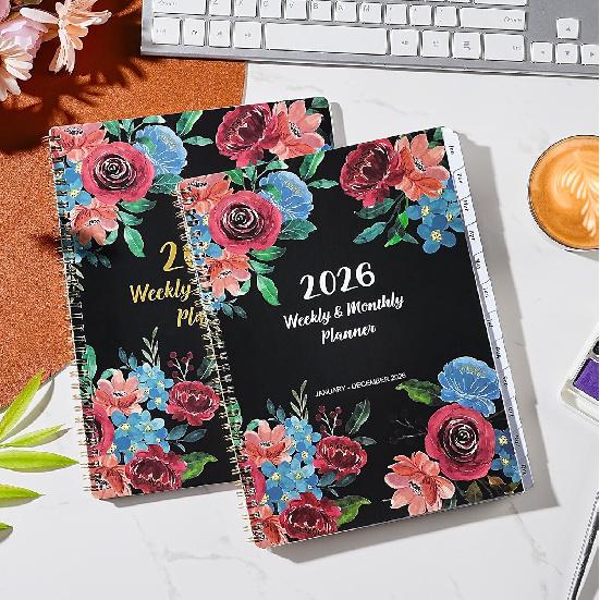 2026 Planner - Planner 2026, Jan. 2026 - Dec. 2026, 9” x 11”, 2026 Planner Weekly and Monthly, 2026 Weekly Monthly Plannr with 12-Month Tabs,