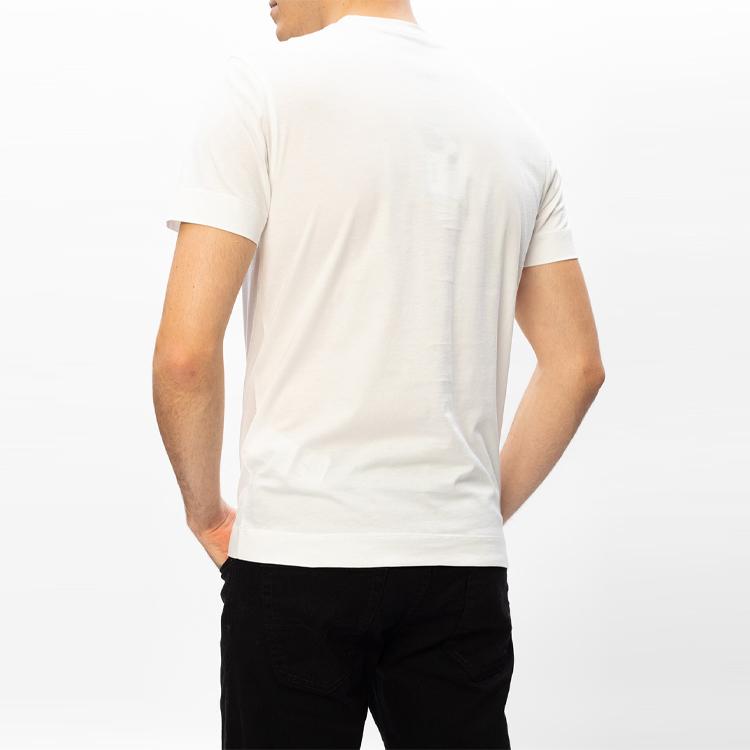 Emporio Armani Однотонная футболка с принтом логотипа, мужские топы, Белый 3K1TM7-1JDXZ-0101