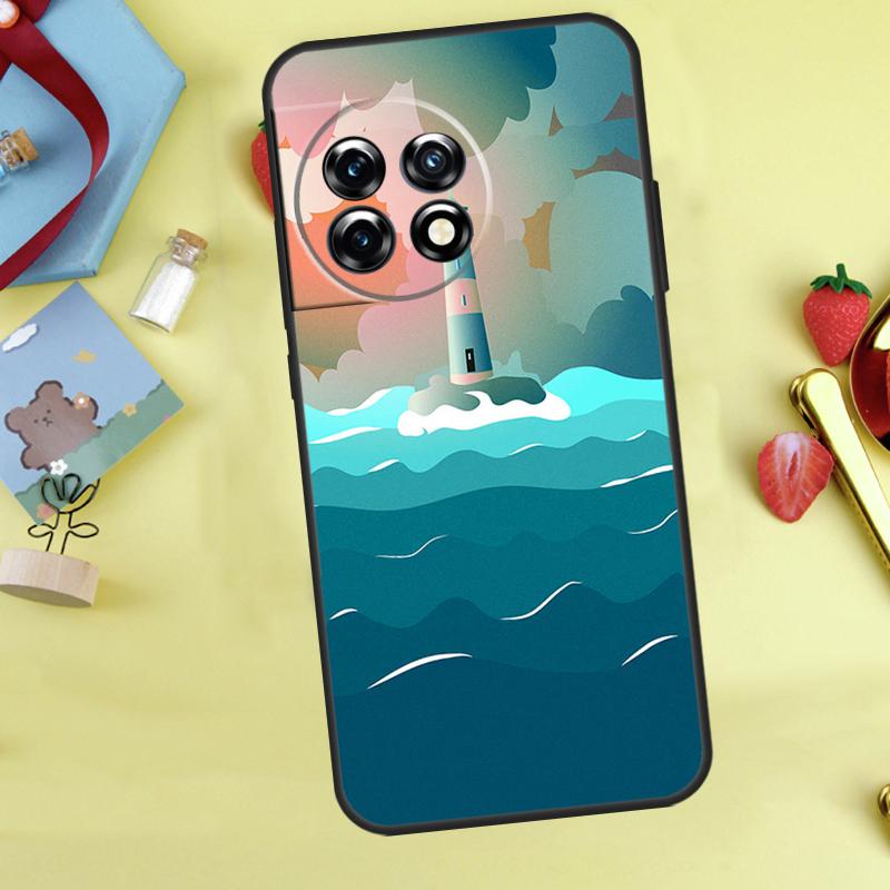 Абстрактное искусство шоссе маяк Чехол для OnePlus 13R 12R 10R 15 13 12 11 10 9 13T 10T 8T Nord CE 5 2 3 4 Lite N20 N30 Обложка