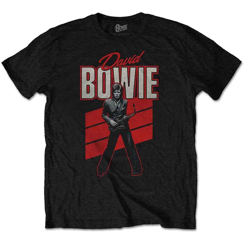 David Bowie Red Sax T-Shirt Black New Unisex T-Shirt