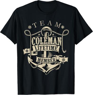 Команда COLEMAN Пожизненный член Винтажная футболка с фамилией COLEMAN