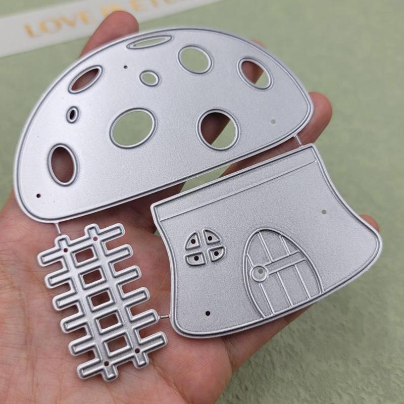 Грибной домик, дизайн, стиль, трафарет для резки металла для DIY, скрапбукинг, альбом, фототиснение, бумажная карта, ремесленный декор