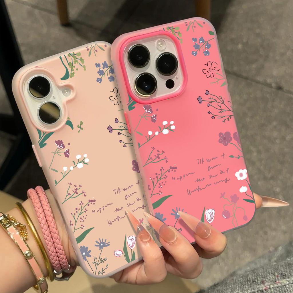 Ins Английский Полевой Цветок Подходит для Чехла на Мобильный Телефон Apple 16/17promax iPhone15 ощущение кожи 12 матовый 14 женский 13