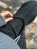 Женские брюки в елочку с высокой талией и флисовой подкладкой для начала осени: Похудение, Повседневный Прямой Крой