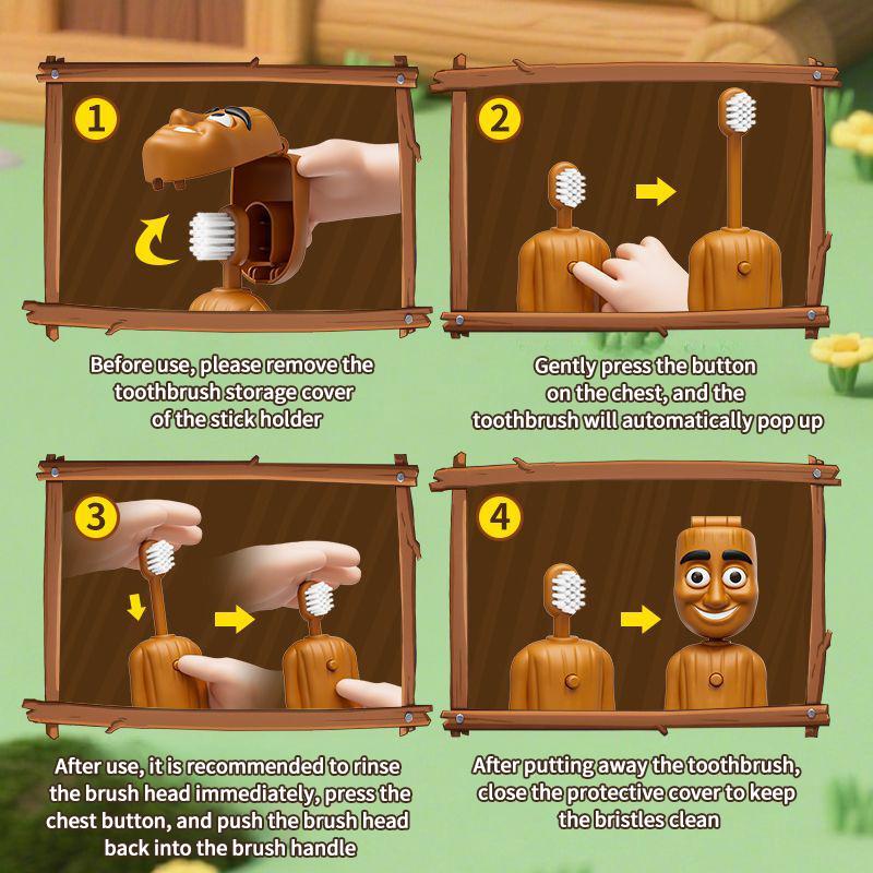 Милая аниме-зубная щетка Tung Tung Tung Sahur Итальянская зубная щетка для мозга для мальчика девочки Новогодний подарок Сувениры для вечеринки