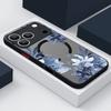 Магнитный чехол для телефона с принтом цветов для iPhone Air 17 16 15 Pro Max 13 12 Pro 14 Plus 11 Для Magsafe Беспроводная зарядка Акриловая крышка