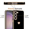 Чехол - Booling - для Samsung Galaxy A04s / A13 5G - Черный - Рисунок Сердце - ТПУ с 2 Закаленными Стеклами