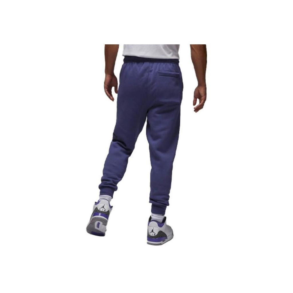 Jordan Logo Print Running Fitness Fleece-Lined Thick Lace-Up Knit Sports Pants Men Bottoms Purple FD7346-502