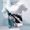 Мужская Модная Цветная Полосатая 3D Печатная Футболка Оверсайз Повседневная Спортивная Майка Мягкая Слегка Эластичная Дышащая 3D Печатная Футболка с Коротким Рукавом