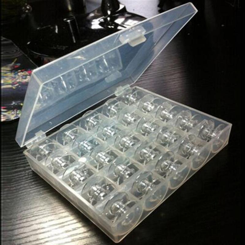 Clear Sewing Machine Bobbins Spools Empty Bobbins Spools Plastic Storage Box for Home Sewing Accessories Tools AA7650