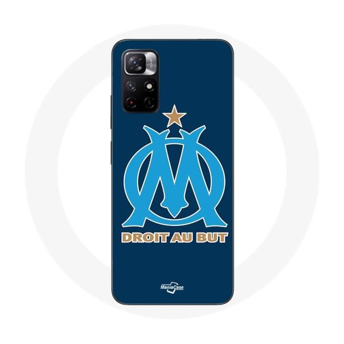 Чехол - Maniacase - Redmi Note 11 5G - Логотип OM Olympique de Marseille - Гибкий - Черный/Синий