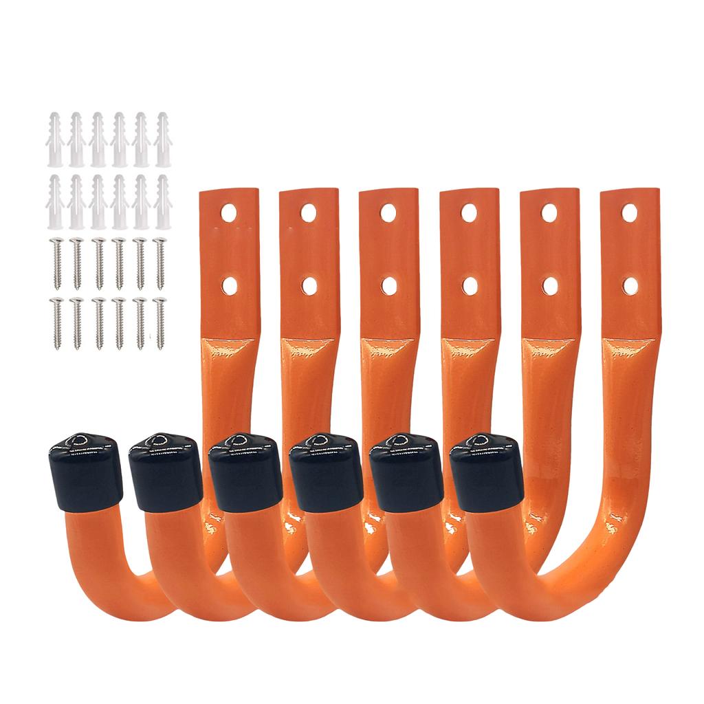 6 шт. Сверхпрочные гаражные крюки для хранения, Универсальные гаражные крюки для настенного монтажа, Большой металлический органайзер для инструментов и удлинителей