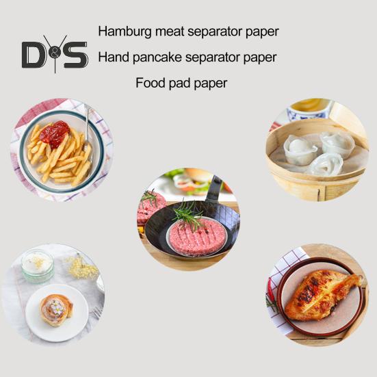 200 шт. термостойкая бумага для пирожков с гамбургерами, сепаратор для мяса, экологически чистая подкладка для блинов с мясом для барбекю, бумажная подкладка