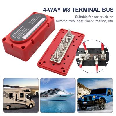 M8 Bus Bar Box Board 48V 300A 4-канальная шина высокого тока кабельный органайзер коробка лодка Auto Max Connection усилитель мощности корпус детали