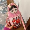 New Fashion Creative Funny Personality Spray Picture Matryoshka Doll Three-dimensional Messenger Bag Small Bag