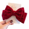 3D Pearl Bow New Red Hair Clips Baby Girls Princess Barrettes Girls Elastic Hair Bands Headwear Kids Hair Accessories