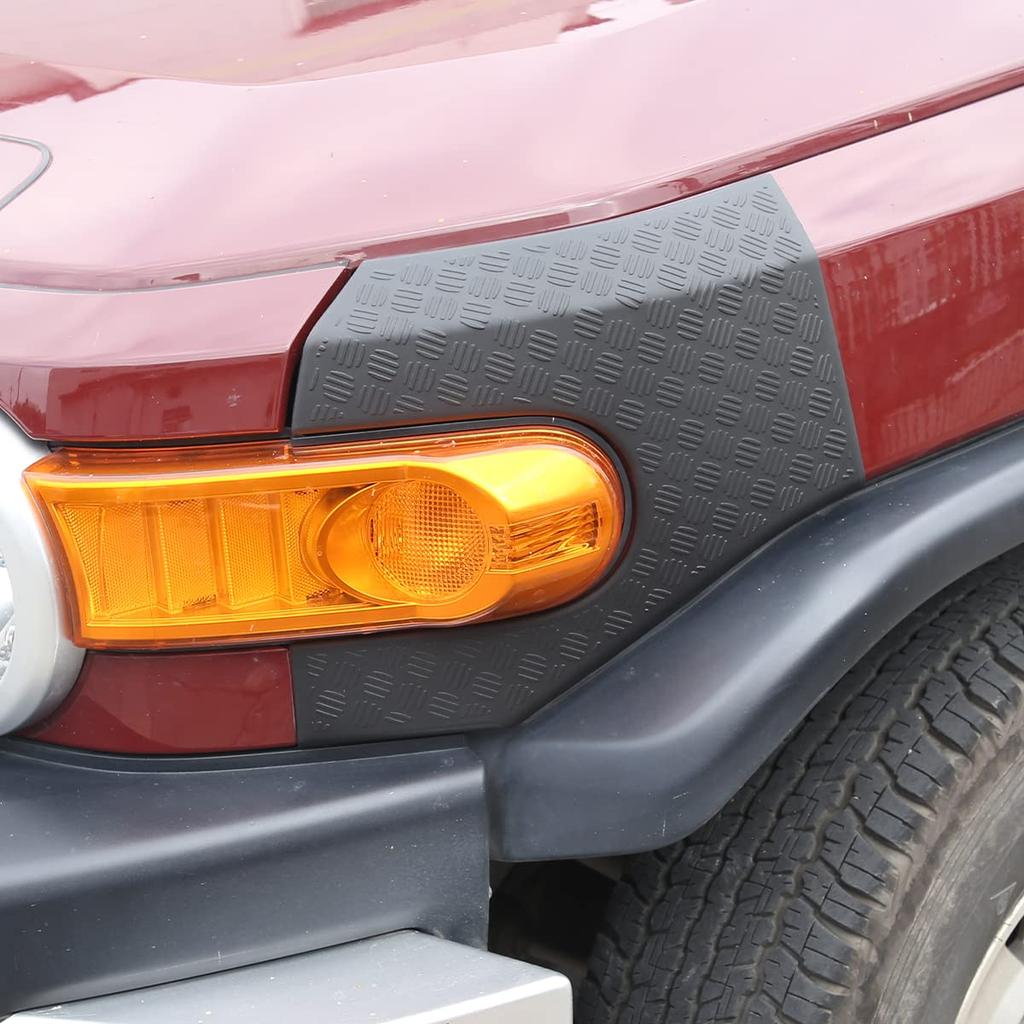 Комплект из 2 штук накладок на боковые молдинги передних противотуманных фар, защитных накладок на передний капот и угловых накладок кузова для Toyota FJ Cruiser 2007-2021