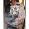 2024 New Tiger Print Pullover Autumn Winter Men's Casual Long Sleeve Round Neck Sweatshirt Streetwear Harajuku Men's Wear