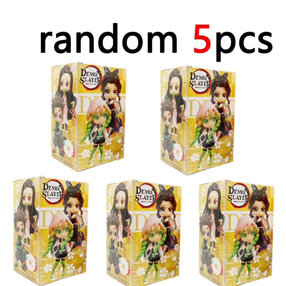 Demon Slayer 8Pcs/Set Q Version Figures Tanjiro Nezuko Rengoku Mitsuri PVC Collectible Model Toy Gift for Anime Fans