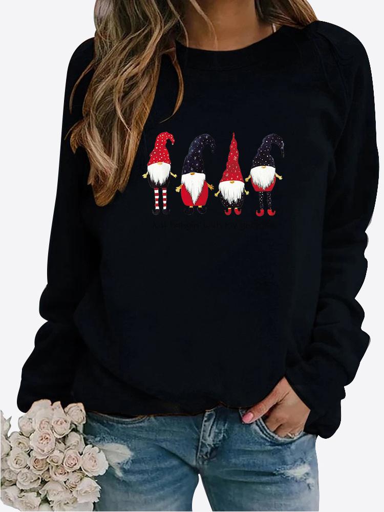 Осенний новый свитер, зимние женские топы с принтом, футболка, женская повседневная толстовка с круглым вырезом и длинными рукавами, блузка больших размеров