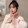 2023 Korean Winter Faux Rabbit Fur Scarf Women Soft Plush Women's Scarf Winter Knitted Neck Collar Neck Warmer Shawl Cross Scarf