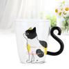 Чашка для кошек, кофе, молока, чая, воды, стакан, детская бутылка, прозрачная, термостойкая, многоразовая кружка(Белая кошка )