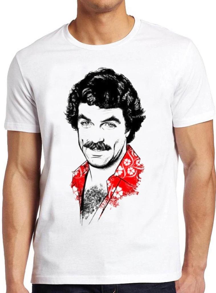 Футболка Magnum P.I. B666 80-е Телешоу Ретро Крутой Топ Футболка с принтом Короткий рукав Унисекс Мужчины Женщины Всесезонный