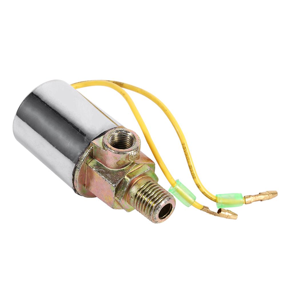 24V Electric Solenoid Valve Heavy Duty Horn Copper Zinc Alloy 1 Celsius 4 Inch NPT Male for Truck Systems Glossy Silver . X 3cm