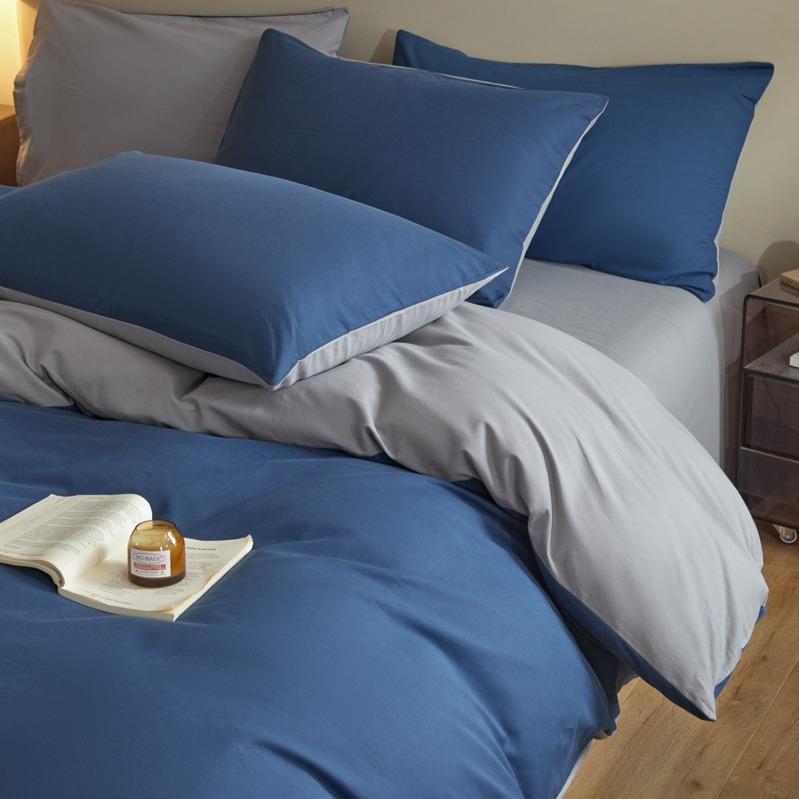 Sleep Grid Full Cotton Thickened Woolen Four Piece Set