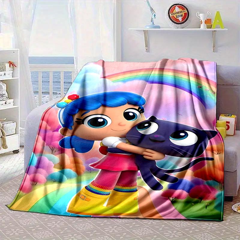 Rainbow Kingdom Adventure Blanket Flannel Blanket for bed, sofa, Camping, Hiking, Picnic Essentials, gift for family Fan gifts