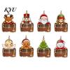 Holiday Party Favor Decor Christmas Money Holder Ornaments, Acrylic Gingerbread Snowman Santa Cash Stocking Stuffer for Gift Xmas Tree, Home