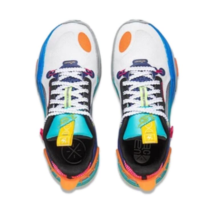 Li Ning City 11 удобные универсальные детские баскетбольные кроссовки детские кроссовки белые синие YKBT034-7