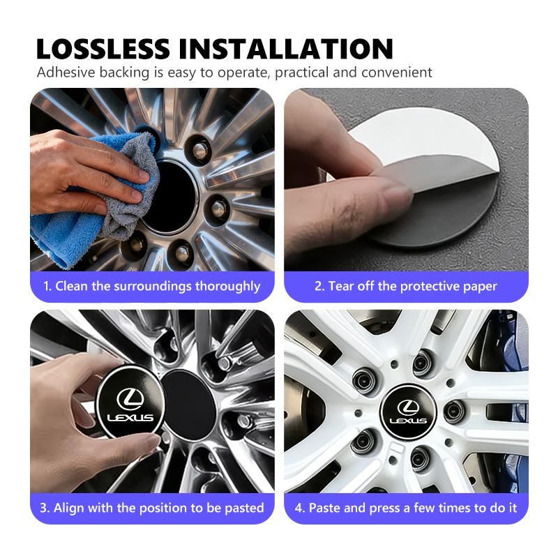 4Pcs 56MM Car Wheel Center Hub Caps Logo Sticker For Lexus CT ES GS NX IS250 RX350 IS200 LX570 UX250h CT200h KLUWV1