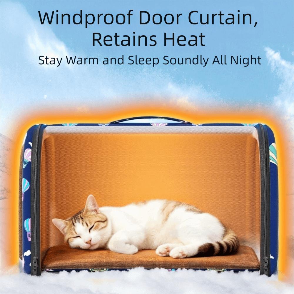 Anti-Slip Waterproof Dog House Plush Warm Cat Sleeping Cave Star Print Pet Sleeping Nest Winter