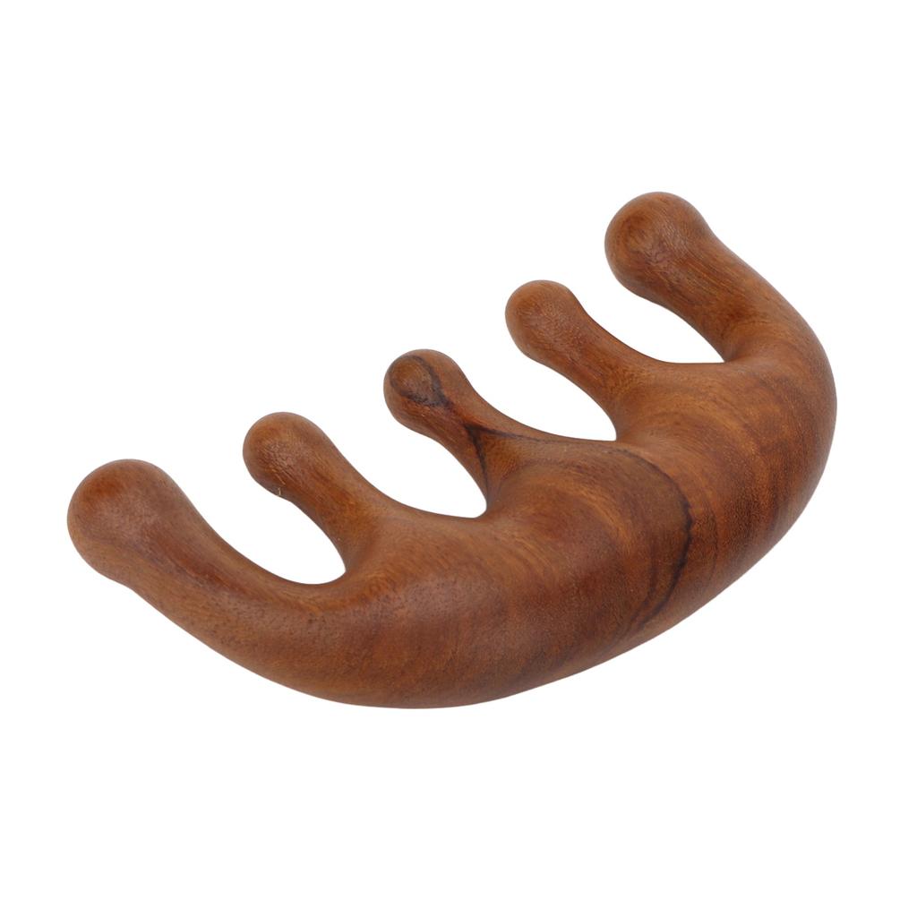 Head Massage Comb Sandalwood Gua Sha Scraping Wide Tooth Massage Comb for Head Neck Hands