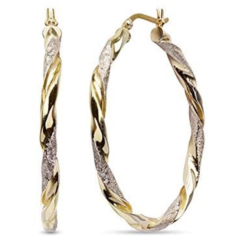 Fashion Spiral Circle Earrings Simple Big Circle Gold Color Loop Earrings ARI