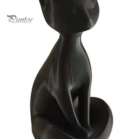 Коллекционная Арт-фигурка кота, 3D-печатная медитирующая фигурка, Современная абстрактная скульптура в позе со скрещенными ногами, Минималистичный декор для стола в офис