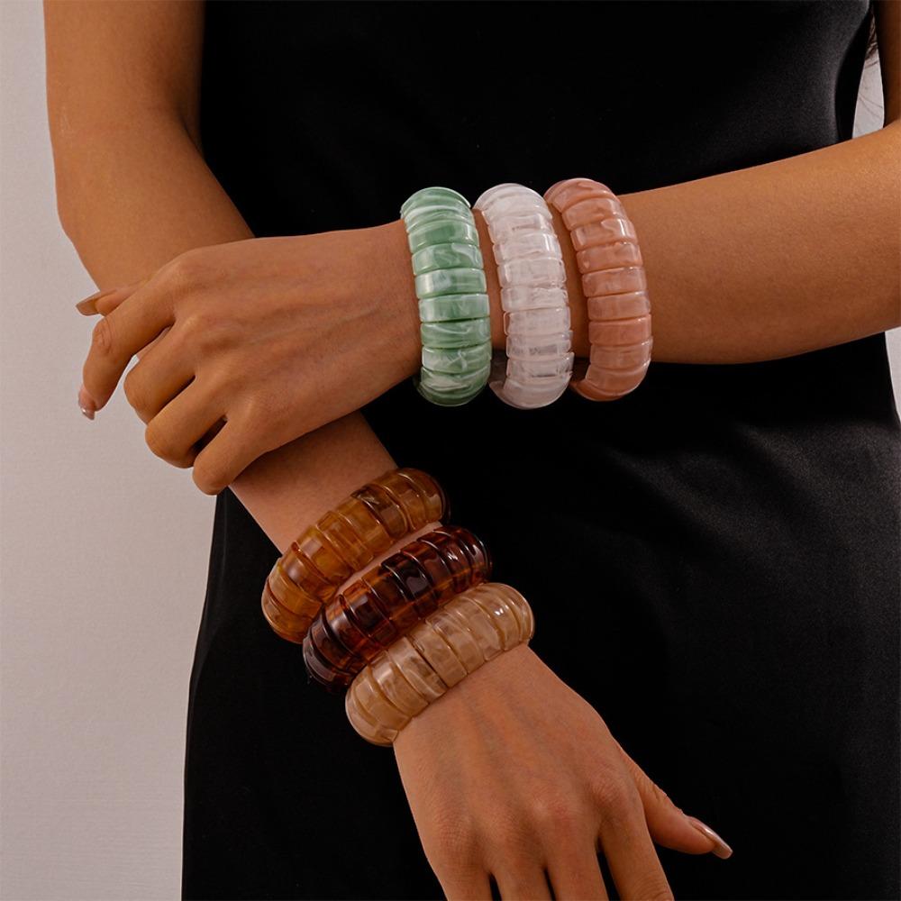 Богемный нерегулярный широкий браслет смазывание ретро кольцо на руку темперамент акриловый браслет леди девушки