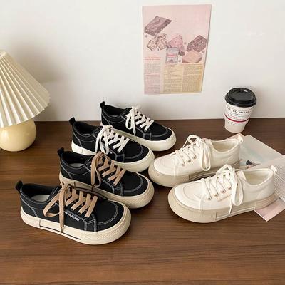 Весна и осень Новые сетчатые туфли Женские дышащие парусиновые туфли Женские модные универсальные студенческие туфли Мягкие туфли на подошве