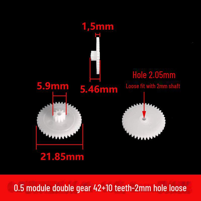 Двухслойная пластиковая шестерня с модулем 0,5, 40-56 зубьев, двухступенчатая конструкция