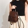 Brown Solid Color Shoulder Bag PU Retro Backpack Simple PU Backpack  Gift