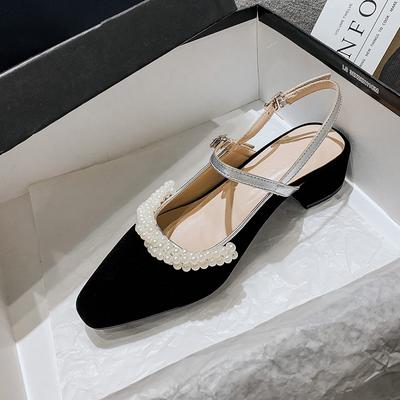 Французские ретро женские босоножки Parel Elegante на низком каблуке Туфли Мэри Джейн с острым носком Лолита с закрытым носком Женская обувь Plus 43