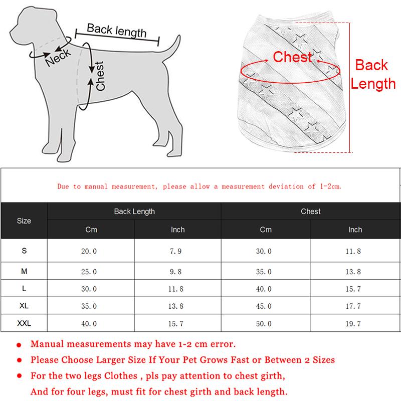 Soft Pet Clothes Summer Vest For Small Dogs Cats Cozy Breathable Puppy T-shirt Apparel Print Chihuahua Independence Day Costume