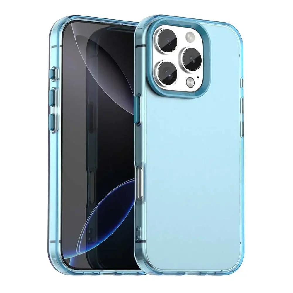 Матовый цветной прозрачный чехол-бампер для iPhone 17 16 14 13 12 11 15 Pro Max, матовый противоударный чехол для iPhone 17