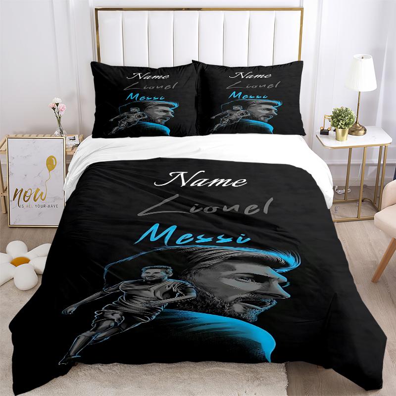 Custom Name World Champion Bedding 3 Piece Set HD Print Duvet Cover Pillowcases for Teens Adult Bedroom Decoration