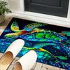 Cartoon Sea Turtle Artwork Office Rug Chair Mat, Entryway Carpet, Suitable for Front Door, Bedroom, Living Room, Desk, Holiday Gift