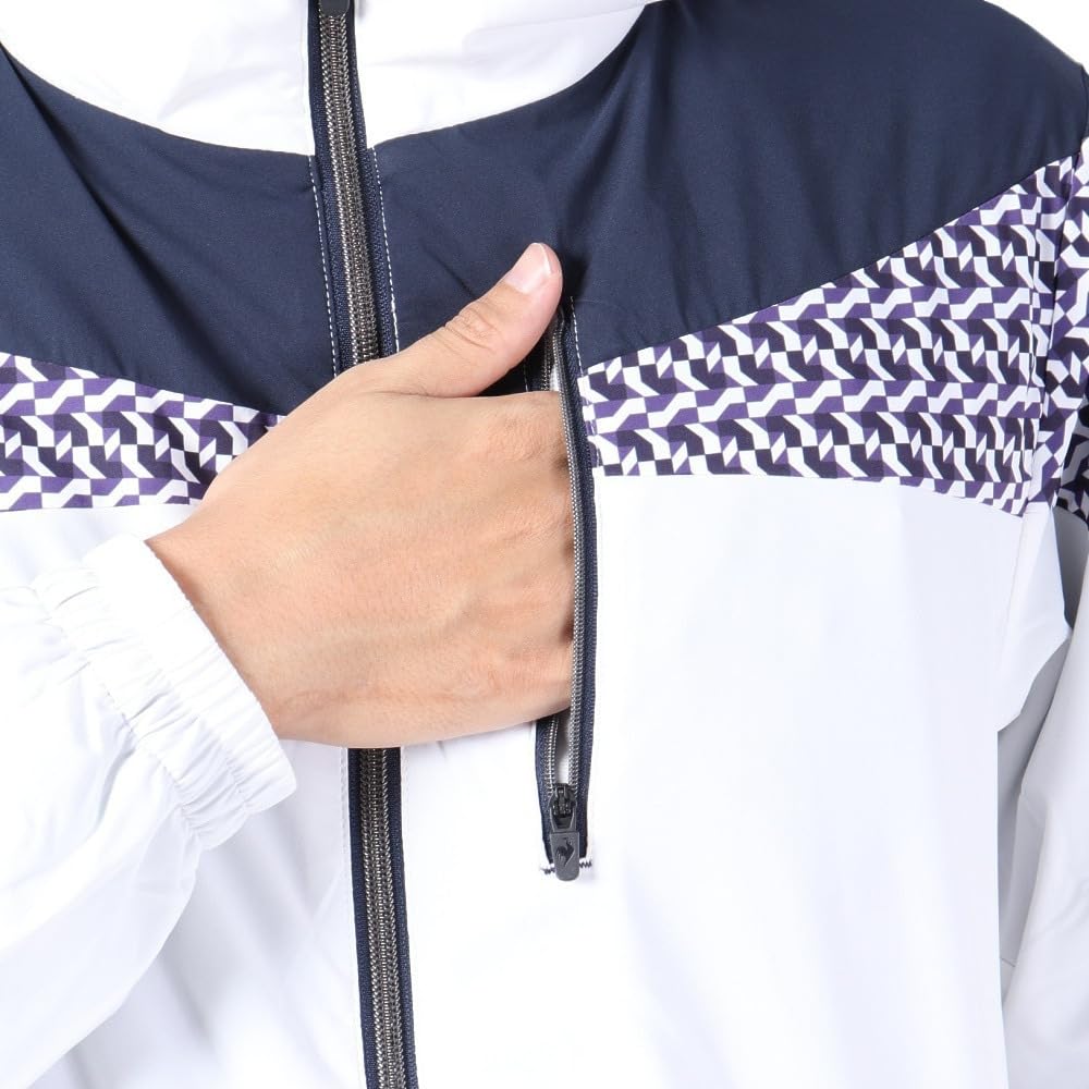 Coq Sportif Блузон с капюшоном, матовая подкладка, водоотталкивающая, ветрозащитная, теплая, Navi Golf QGMWJK05 WH00 LL [Le Golf] [Stretch Forcer] Мужская (белый)