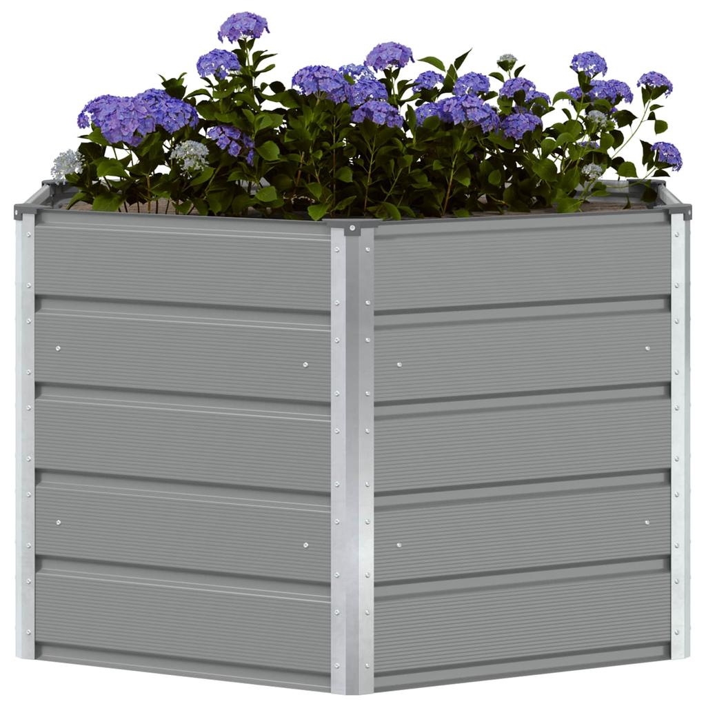 Plant Pot Light Grey 129 x 129 x 75 cm Steel